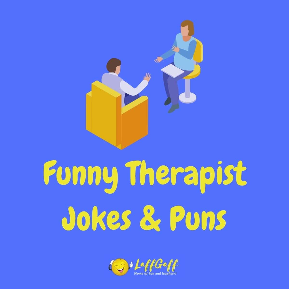 Featured image for a page of funny therapy jokes and puns.