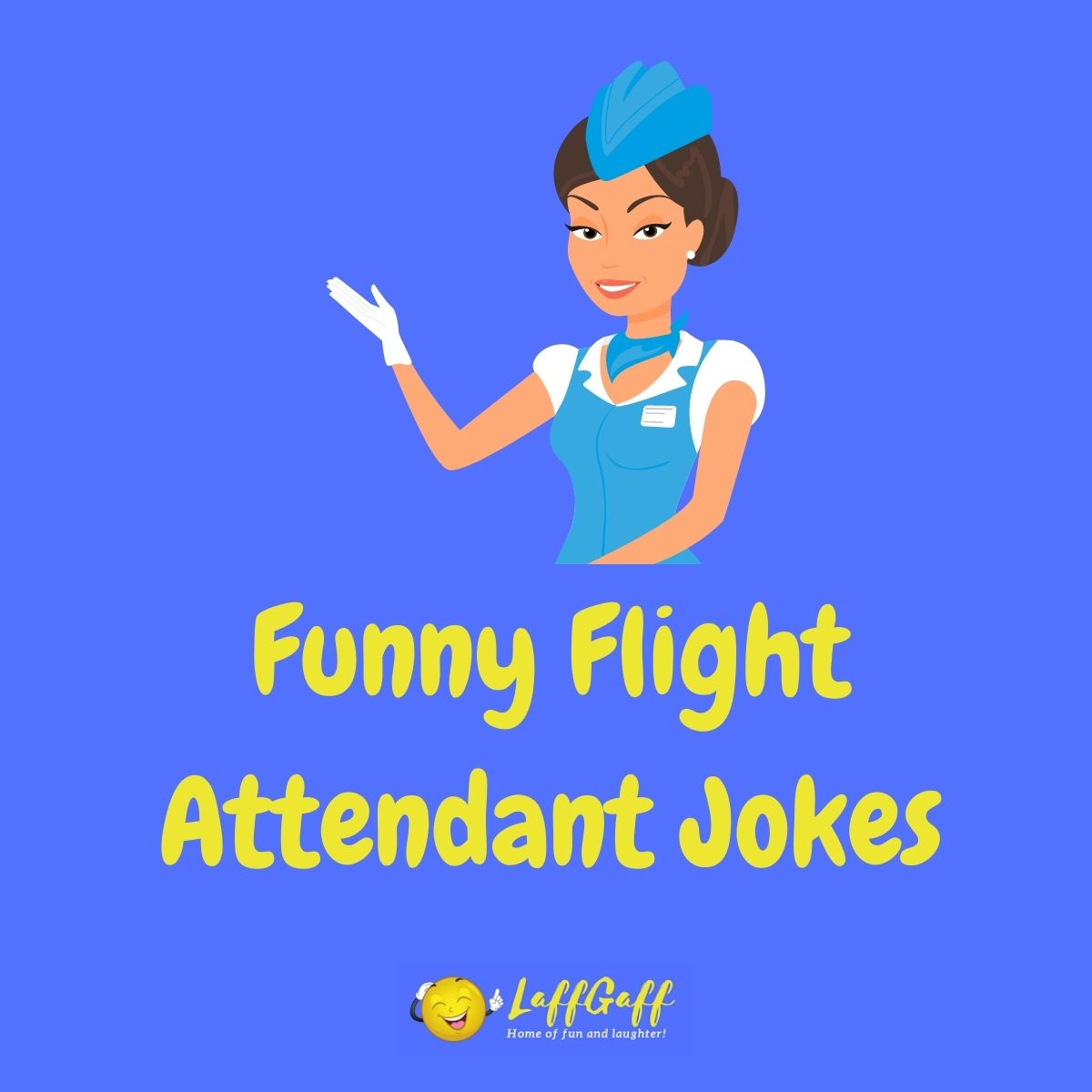 Featured image for a page of funny flight attendant jokes and puns.