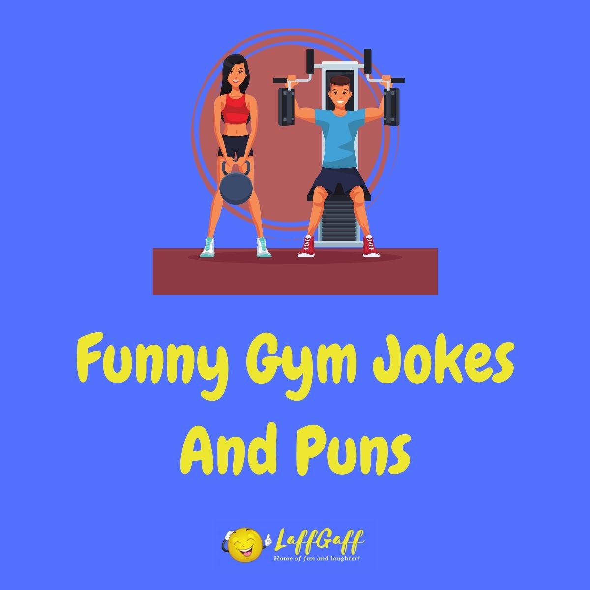 Featured image for a page of funny gym jokes and puns.