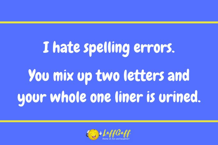 Spelling errors joke from LaffGaff.