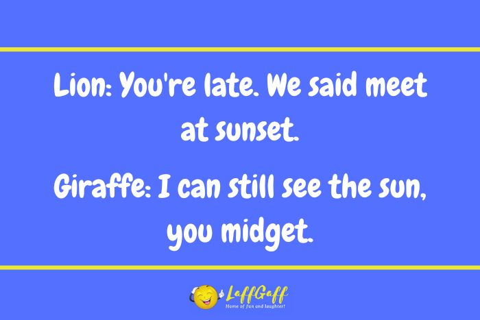 Sunset meeting joke from LaffGaff.