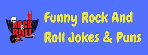 Header image for a page of funny rock and roll jokes and puns.