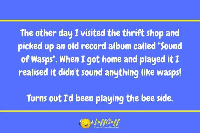 Sound of wasps joke from LaffGaff.