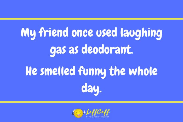 Strange deodorant joke from LaffGaff.
