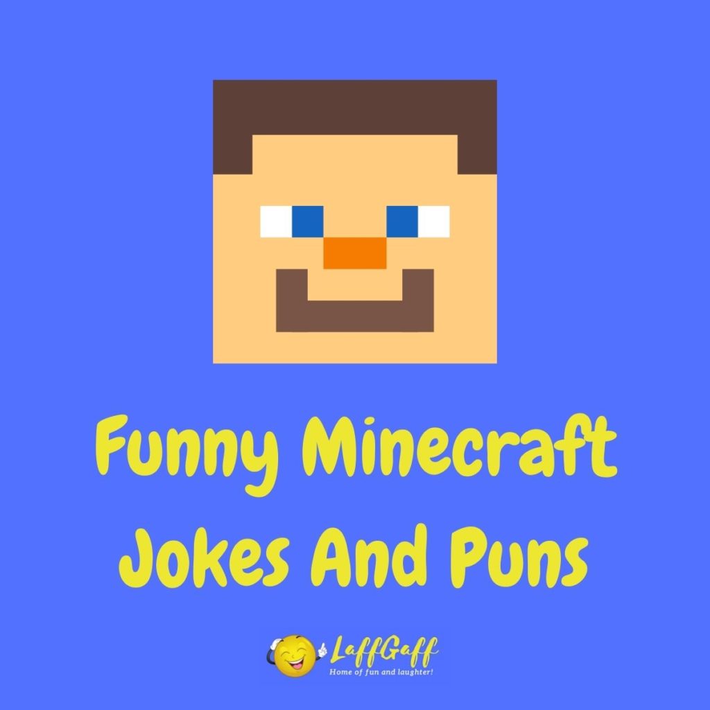 Featured image for a page of funny Minecraft jokes and puns.