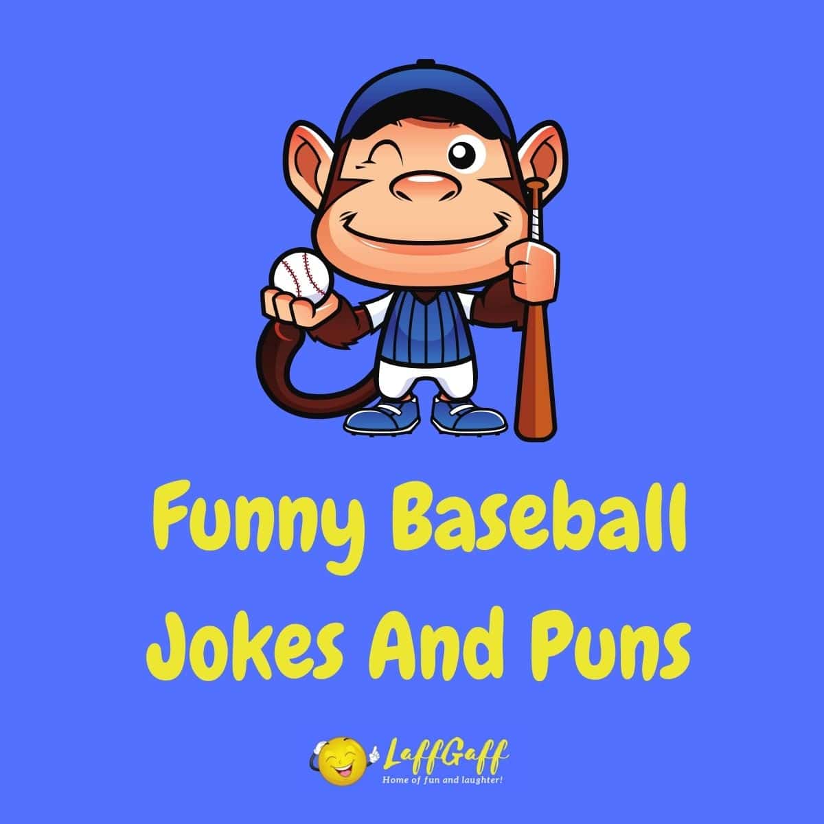 Featured image for a page of funny baseball jokes and puns.