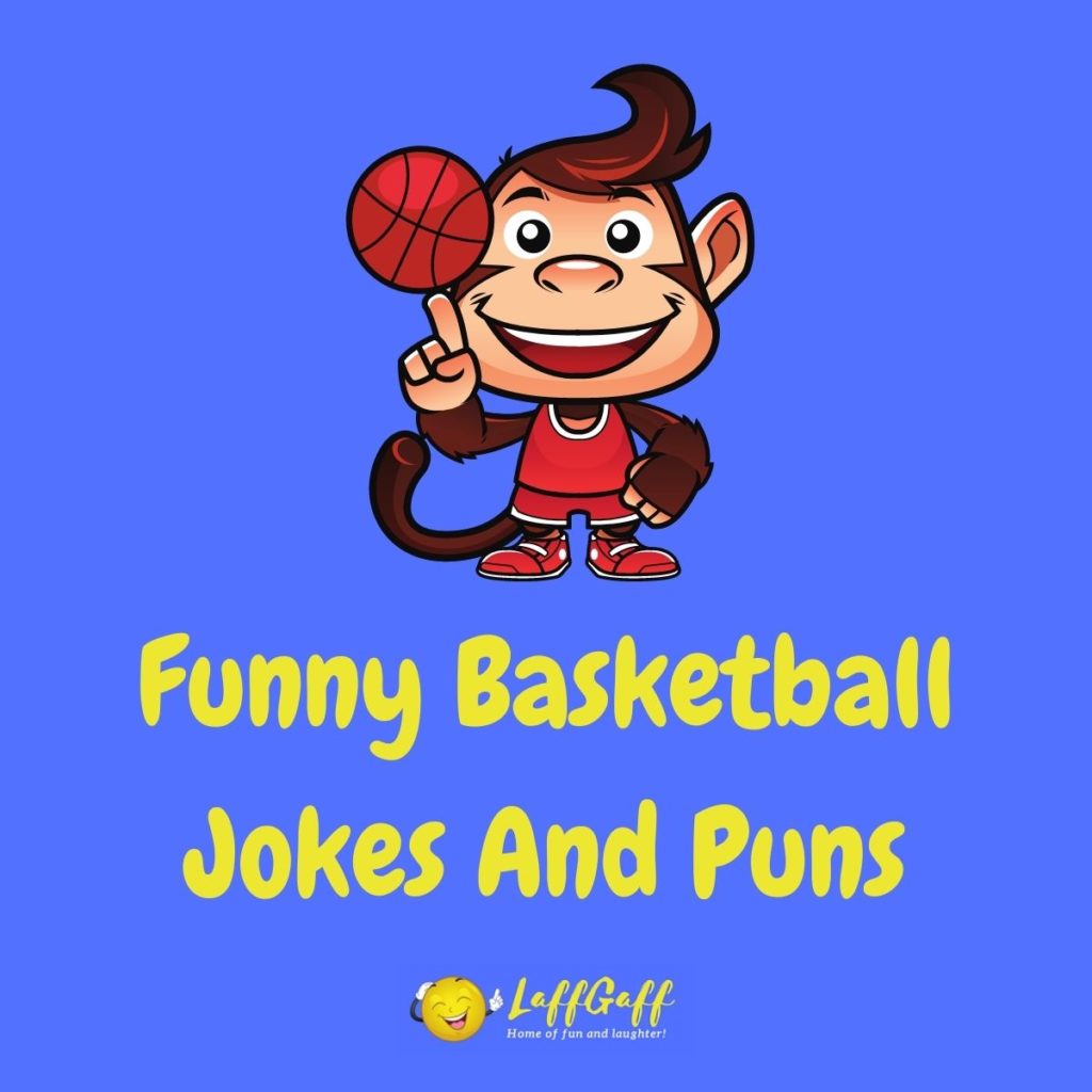 Featured image for a page of funny basketball jokes and puns.