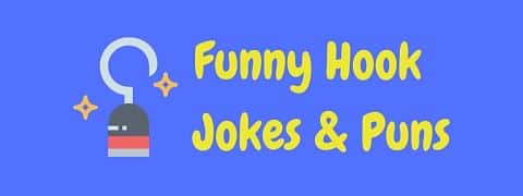 Header image for a page of funny hook jokes and puns.