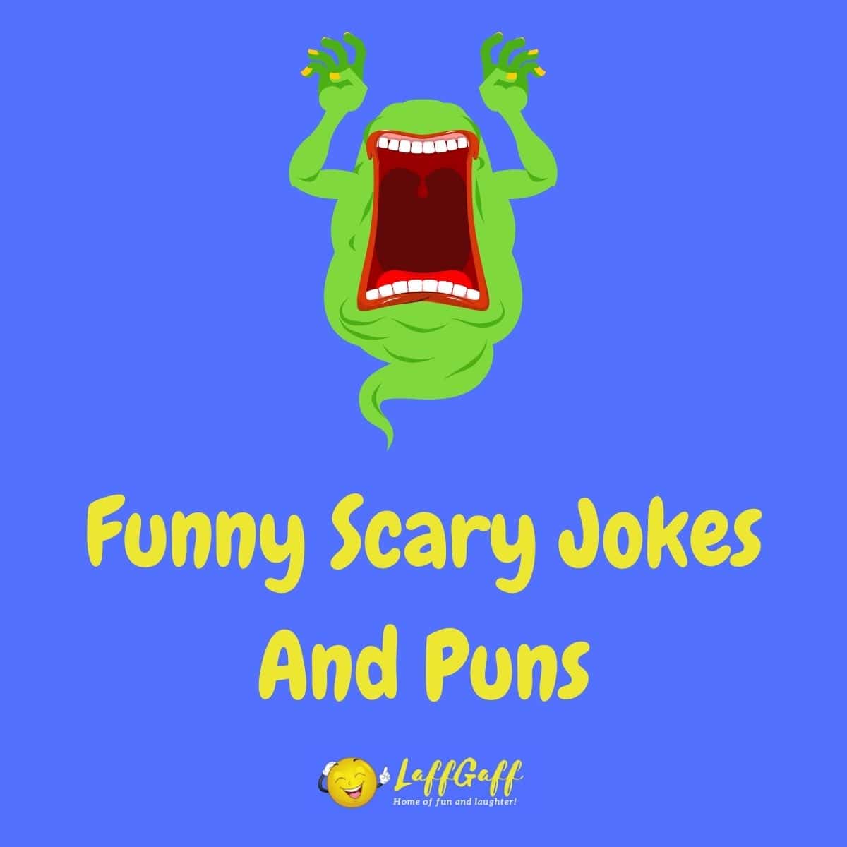 Featured image for a page of funny scary jokes and puns.