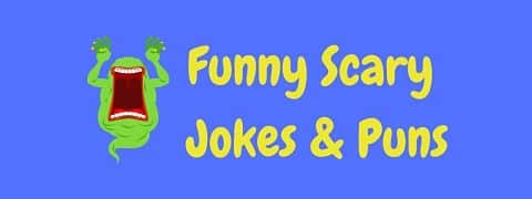 Header image for a page of funny scary jokes and puns.