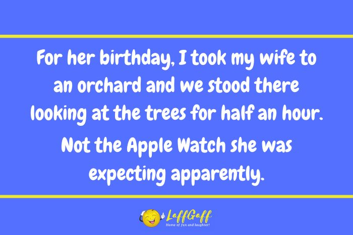 Apple Watch joke from LaffGaff.