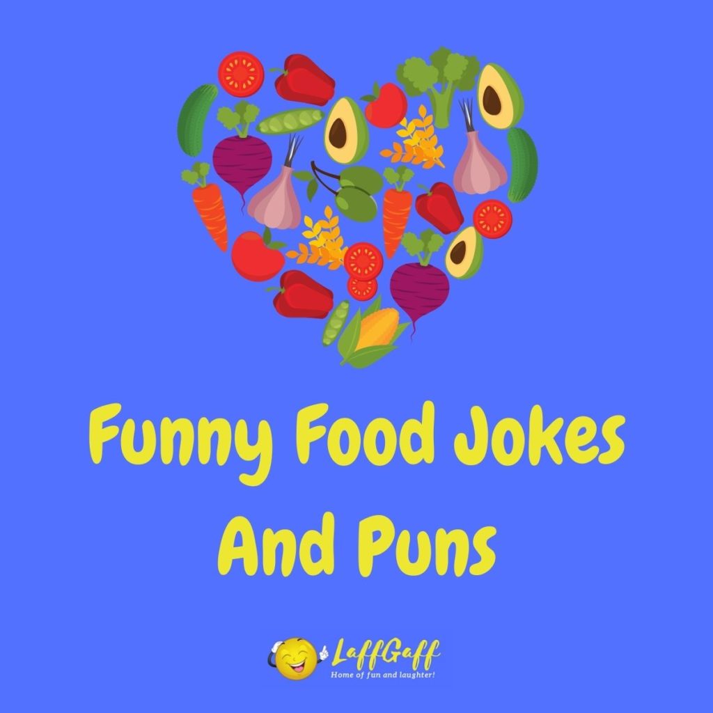 Featured image for a page of funny food jokes and puns..