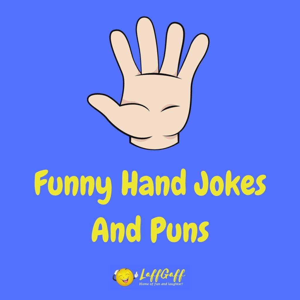 Featured image for a page of funny hand jokes and puns.