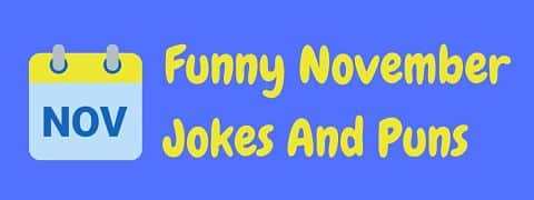 Header image for a page of funny November jokes and puns.