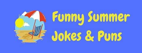 Header image for a page of funny summer jokes and puns.