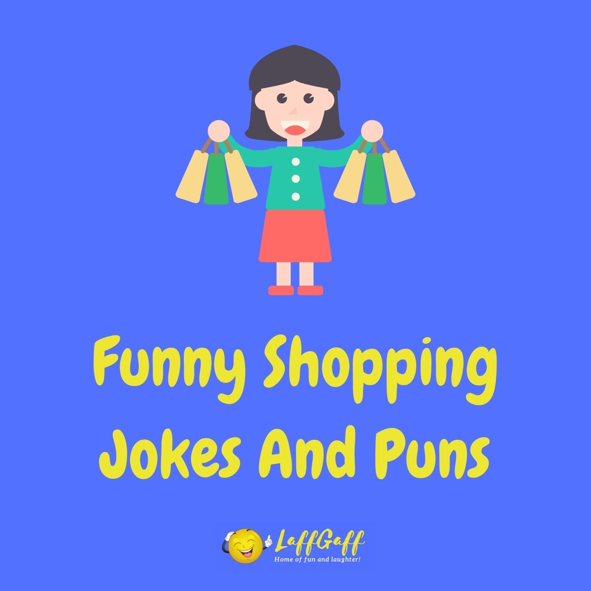 Featured image for a page of funny shopping jokes and puns.