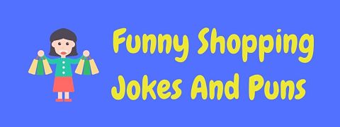 Header image for a page of funny shopping jokes and puns.