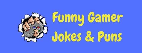 Header image for a page of funny gamer jokes and puns.