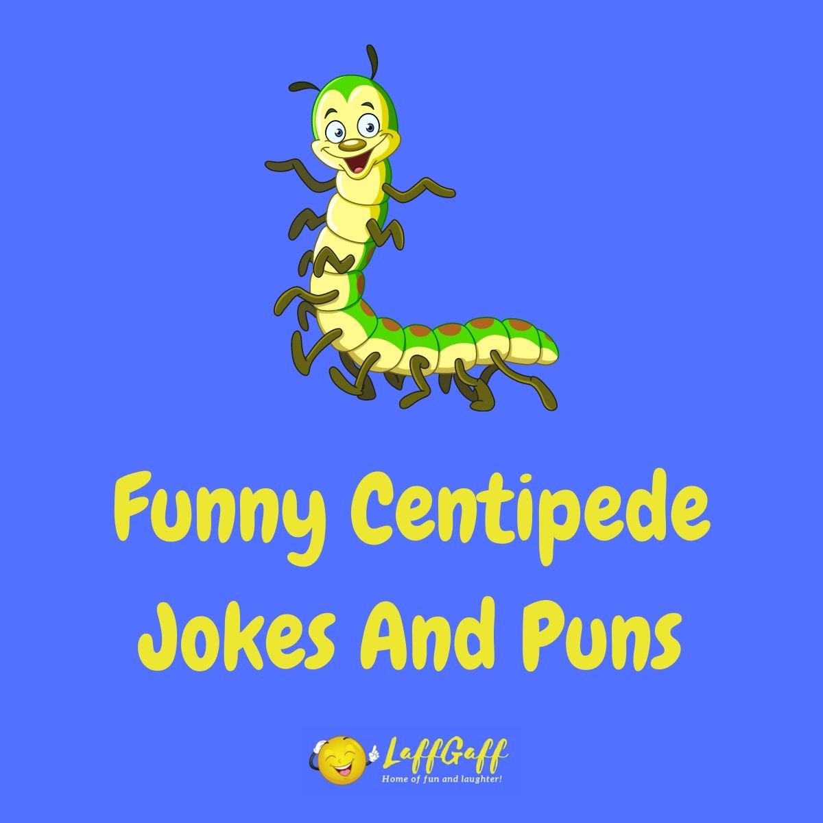 Featured image for a page of funny centipede jokes and puns.
