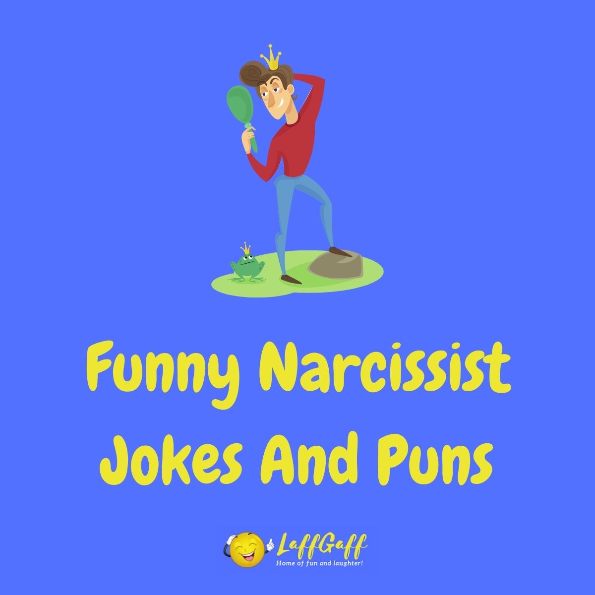 Featured image for a page of funny narcissist jokes and puns.
