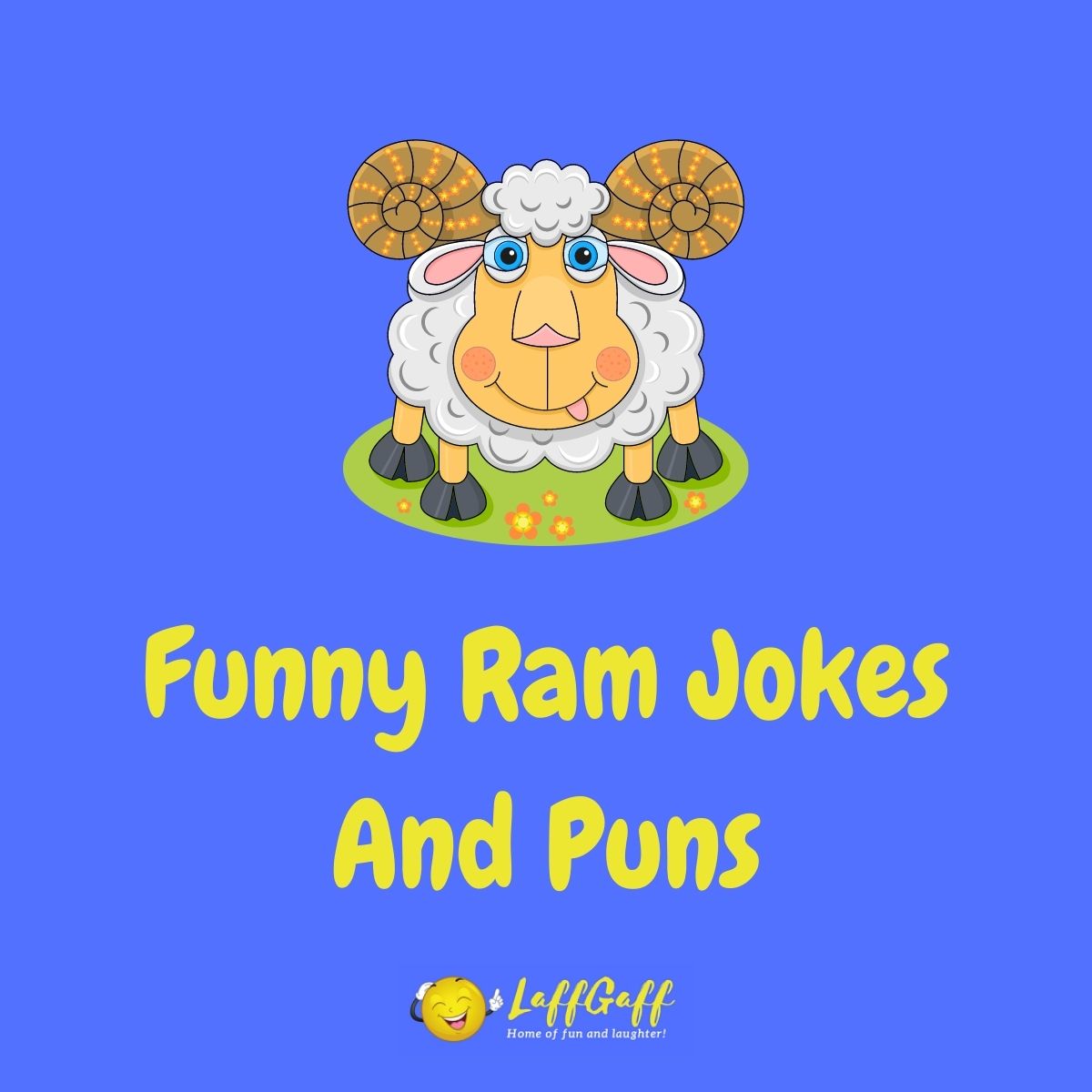 Featured image for a page of funny ram jokes and puns.