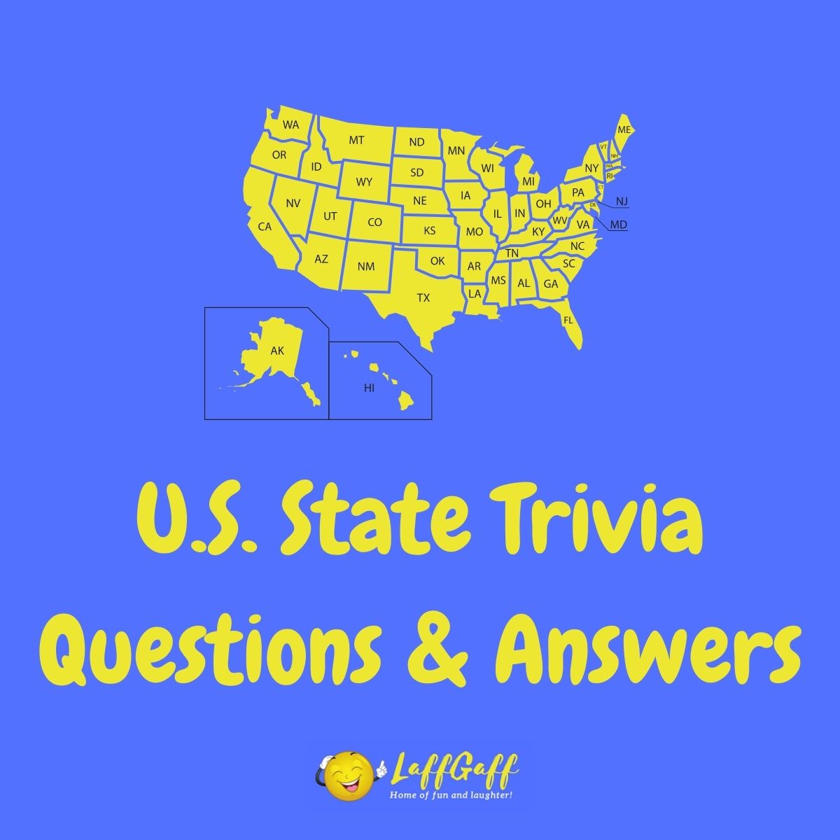 Featured image for a page of fun free U.S. state trivia questions and answers.