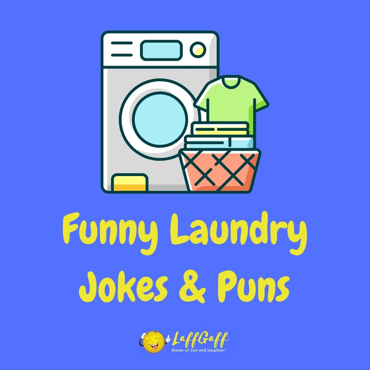 Featured image for a page of funny laundry jokes and puns.