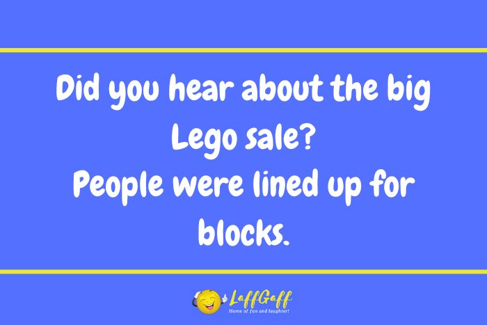 Lego sale joke from LaffGaff.