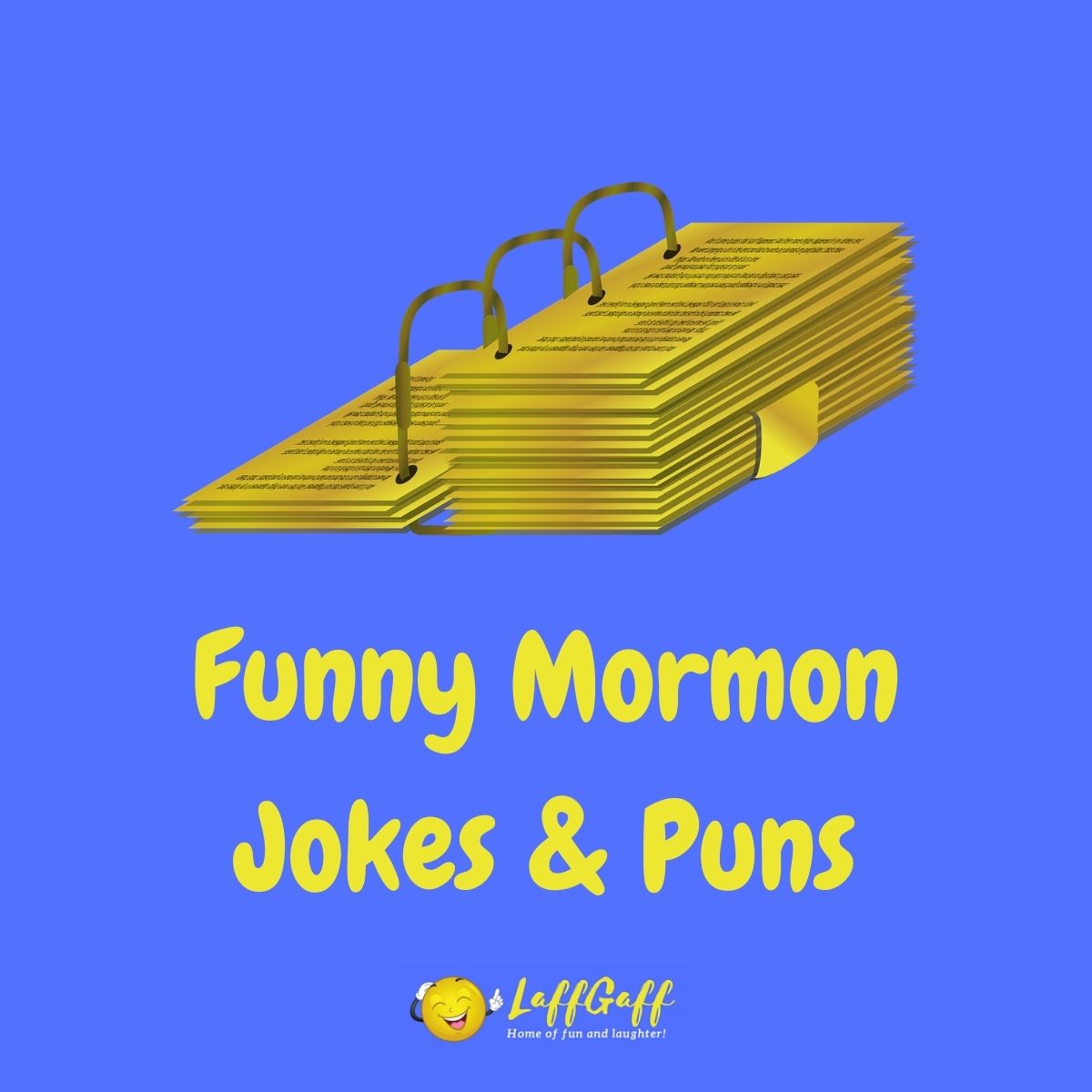Featured image for a page of funny Mormon jokes and puns.