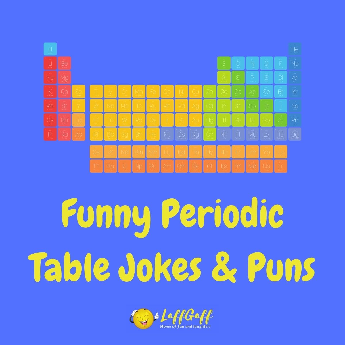 Featured image for a page of funny periodic table jokes and puns.
