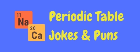 Header image for a page of funny periodic table jokes and puns.