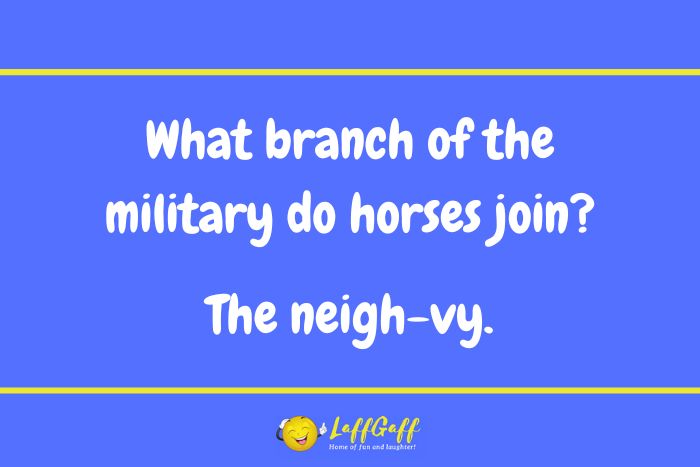 Military horses joke from LaffGaff.