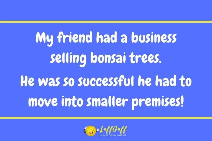 Bonsai business joke from LaffGaff.