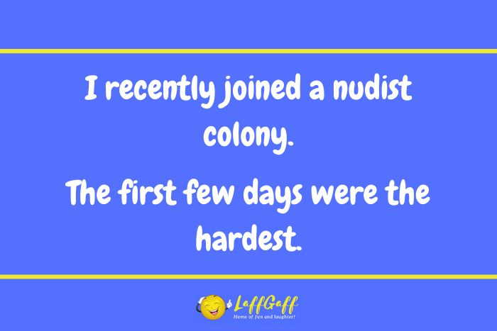 Nudist colony joke from LaffGaff.