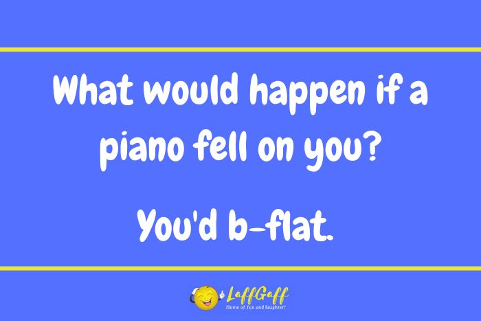 Piano fall joke from LaffGaff.