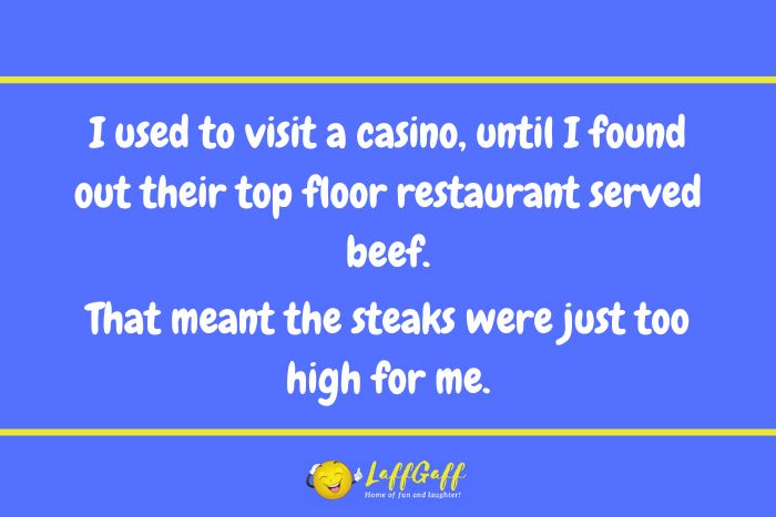 Casino restaurant joke from LaffGaff.
