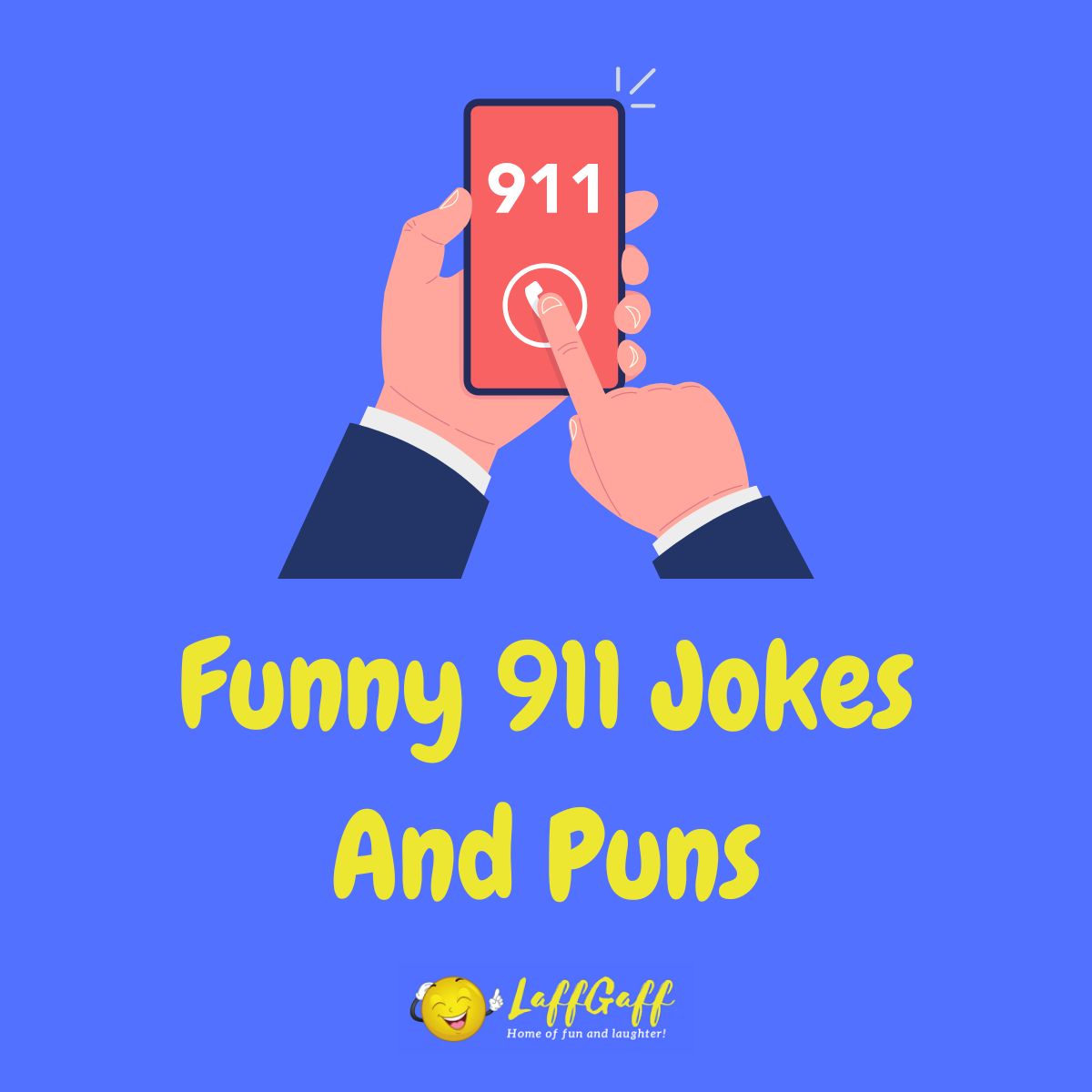 Featured image for a page of funny 911 jokes and puns.