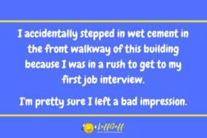 Funny Wet Cement Joke Laffgaff Home Of Laughter