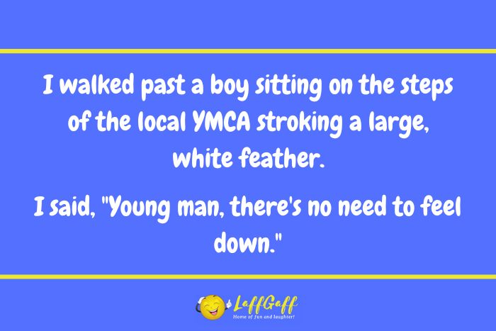Local YMCA joke from LaffGaff.