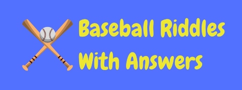 Header image for a page of baseball riddles with answers.