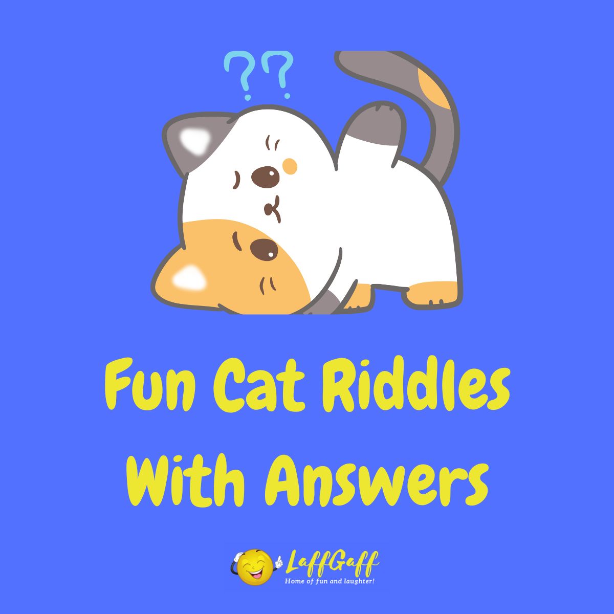 Featured image for a page of cat riddles with answers.