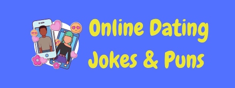 Header image for a page of online dating jokes and puns.