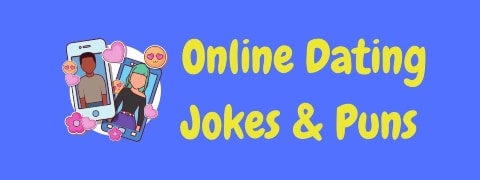 Header image for a page of online dating jokes and puns.