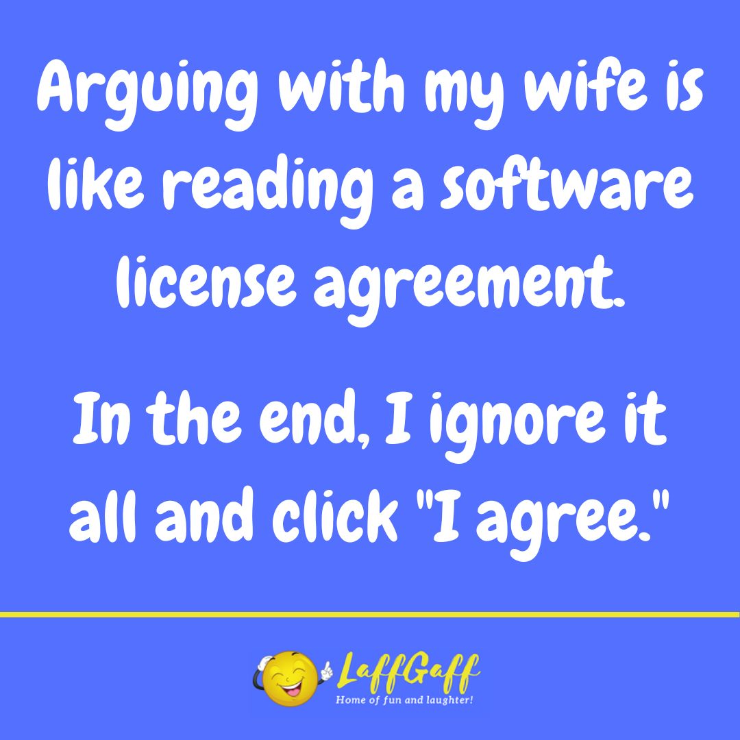 Wife argument joke from LaffGaff.