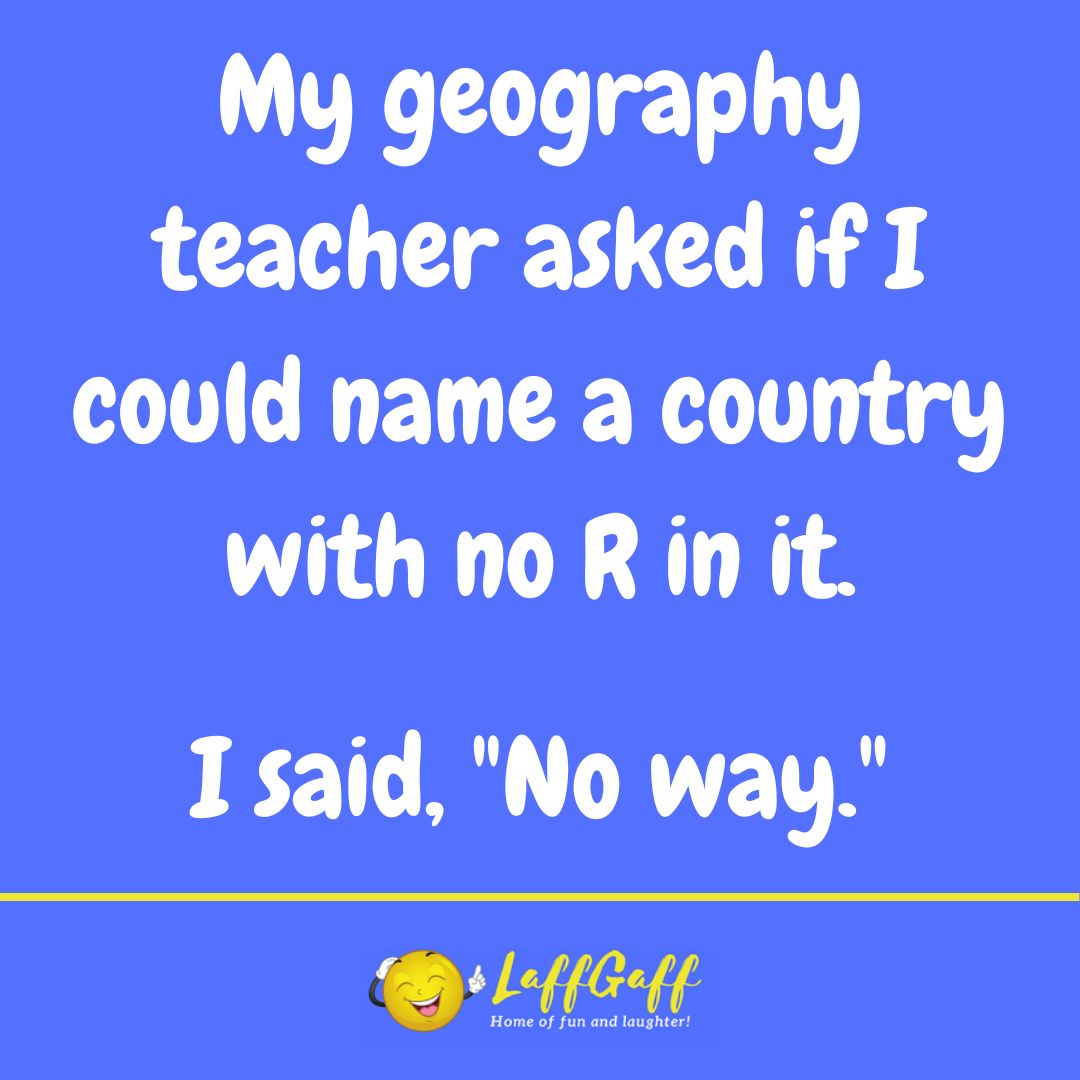 Geography question joke from LaffGaff.