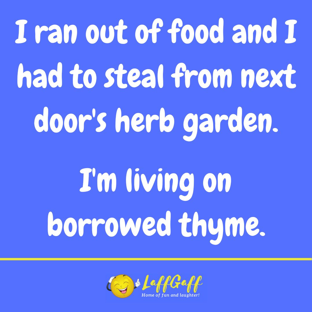 Herb garden thief joke from LaffGaff.