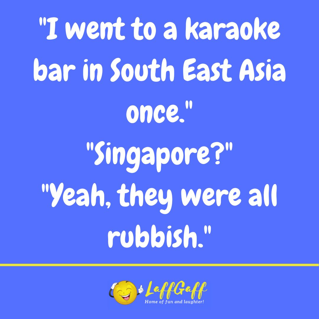 Karaoke bar joke from LaffGaff.