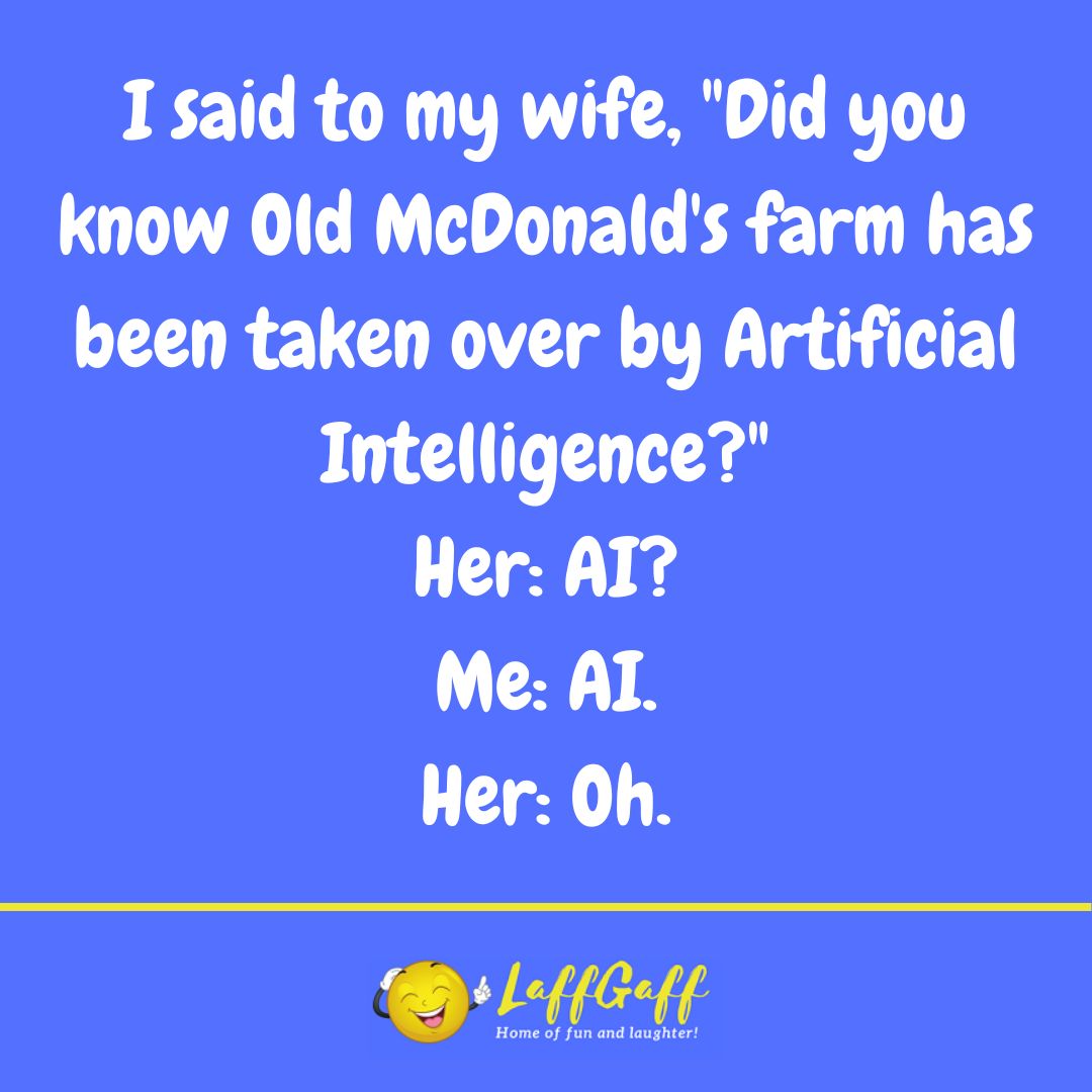 Artificial intelligence takeover joke from LaffGaff.