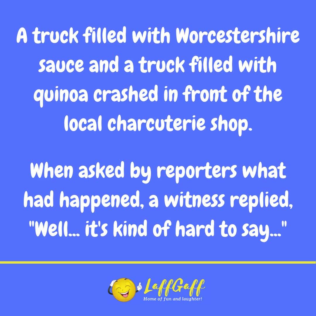 Truck collision joke from LaffGaff.