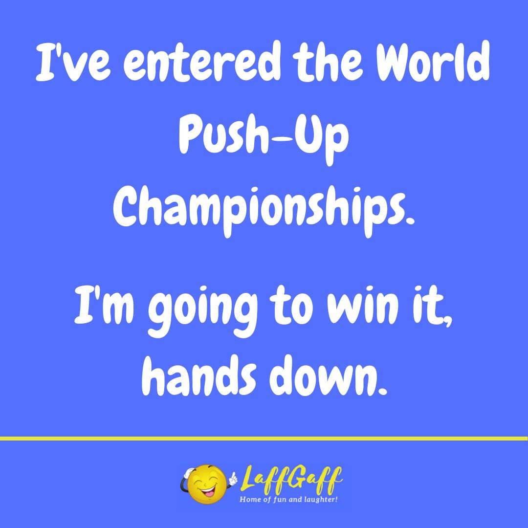 World Push-Up Championships joke from LaffGaff.